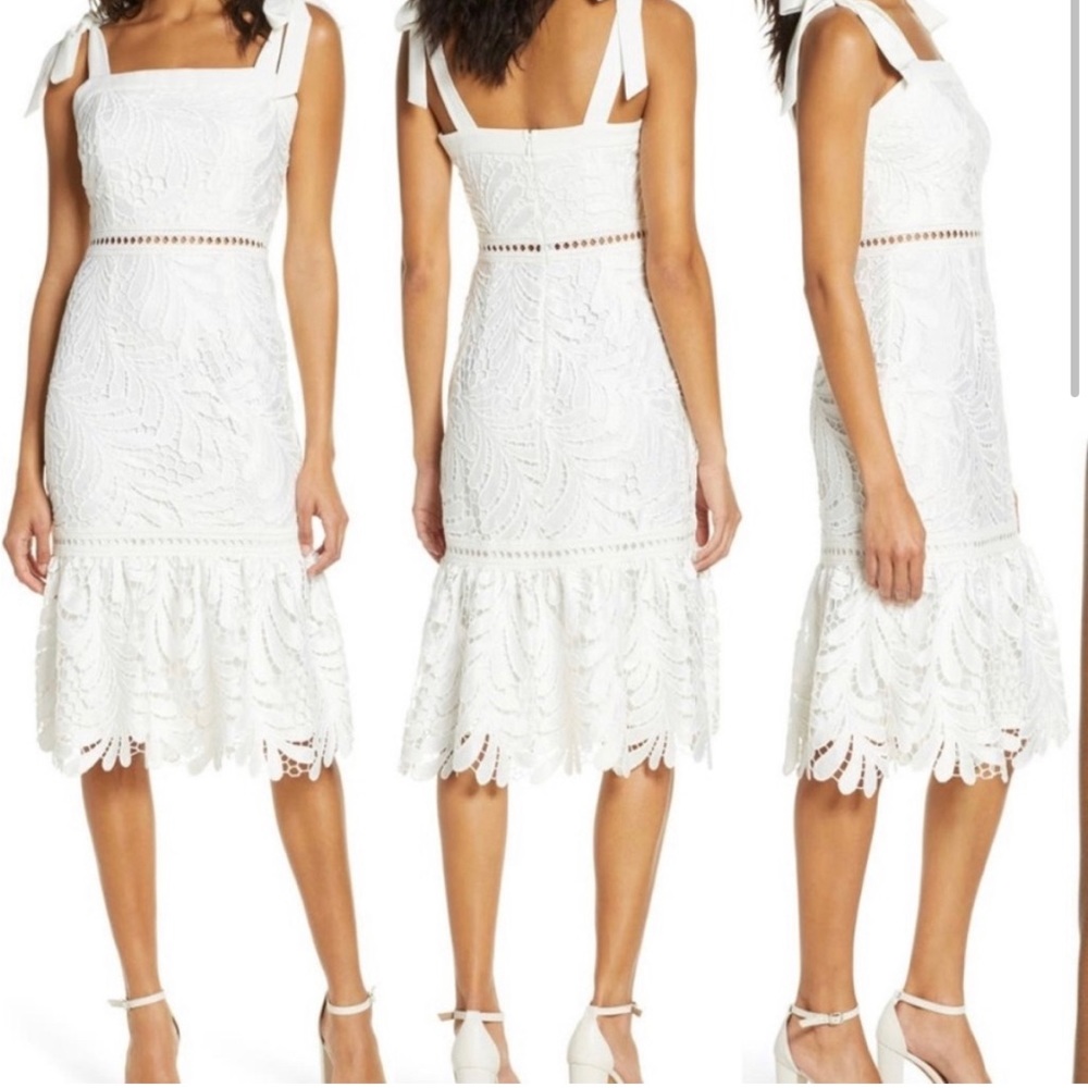 Adelyn Rae White Dress. Great for brides, graduation or day parties!
